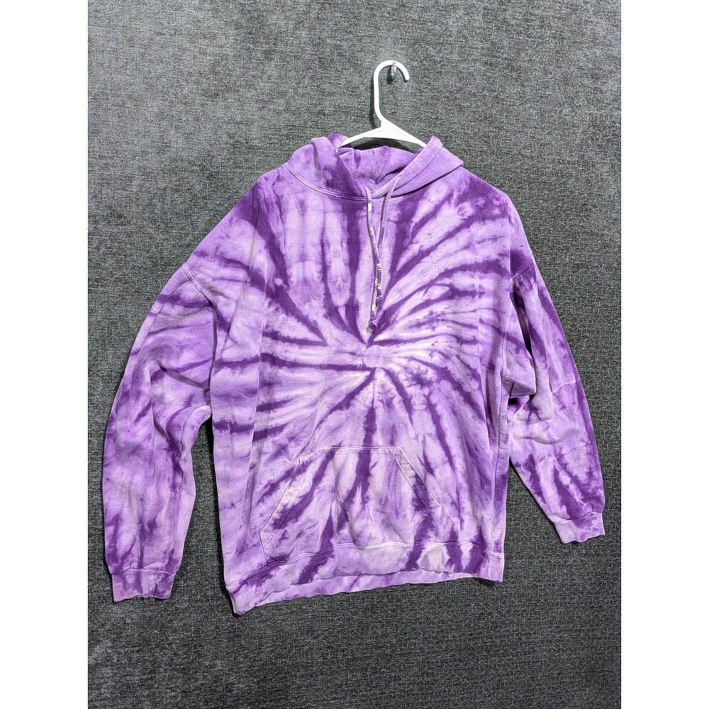 Tie Dye Clothing Co Purple Spiral Hoodie Mens XL Long Sleeve Pullover 2121